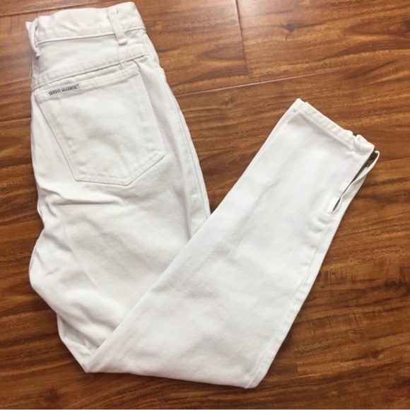 Vintage 90’s Sergio Valente White High Waist Slim Taper Ankle Jeans Size 7 Retro - Picture 1 of 16